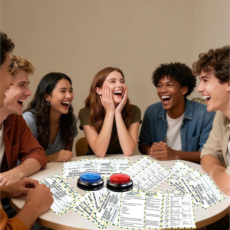 IIDEA Family Friendly Feud Card Game with 2 Answer Buzzers,Family Reunion Game Night Fun Trivia Quiz for Holiday Gathering Party Office Class Groups Team Building - Image 5